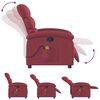 vidaXL Fauteuil de massage inclinable Rouge bordeaux Tissu
