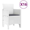 vidaXL Ensemble de salle &agrave; manger de jardin avec coussins 17 pcs Blanc