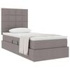 vidaXL Lit avec rangement et matelas Taupe 90 x 200 cm Polyester
