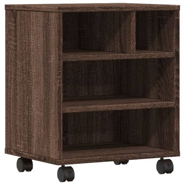 vidaXL Support d'imprimante avec roulettes chêne marron 41x32x48 cm