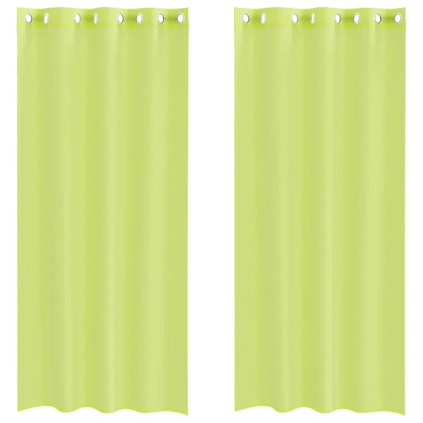 vidaXL Rideaux en voile avec œillets 2 pcs vert pomme 140x225 cm