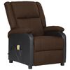 vidaXL Fauteuil de massage électrique marron foncé similicuir et tissu