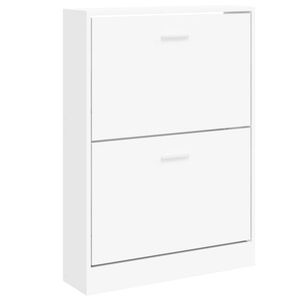 vidaXL Meuble &agrave; chaussures Blanc 59x17x81 cm Bois d'ing&eacute;nierie