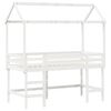 vidaXL Lit superposé avec échelle et toit sans matelas blanc 90x190 cm