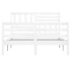 vidaXL Cadre de lit sans matelas blanc bois massif 140x200 cm