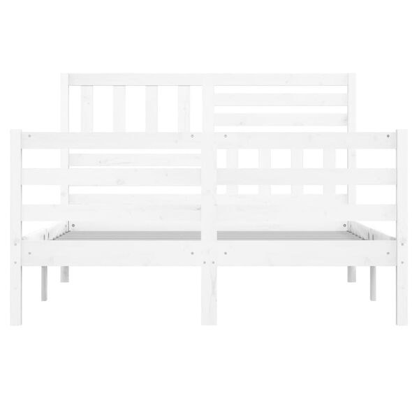 vidaXL Cadre de lit sans matelas blanc bois massif 140x200 cm