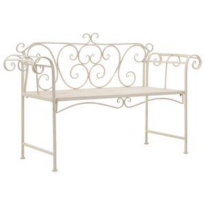 vidaXL Banc de jardin 132 cm M&eacute;tal Antique Blanc