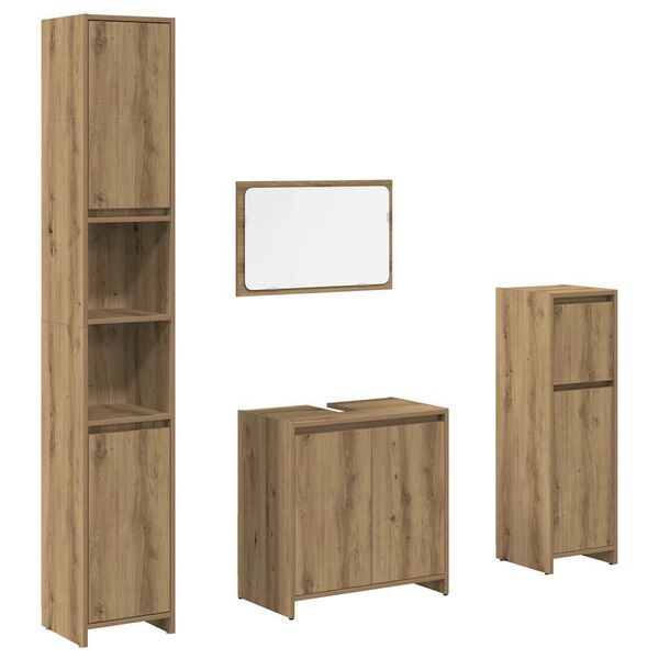 vidaXL Ensemble de meubles salle de bain 4 pcs bois d'ing&eacute;nierie