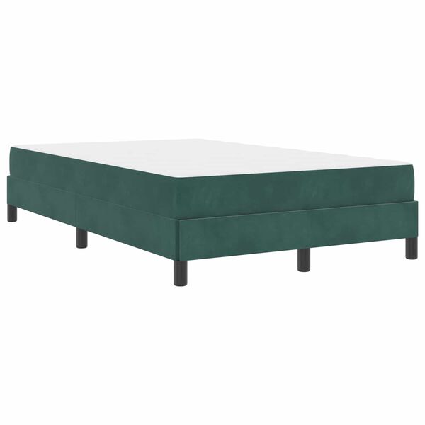vidaXL Lit &agrave; ressorts avec matelas Vert fonc&eacute; 120 x 200 cm tissu