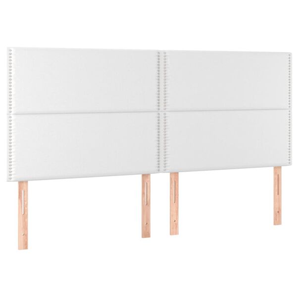 vidaXL T&ecirc;te de lit blanche 200 x 5 x 118/128 cm similicuir