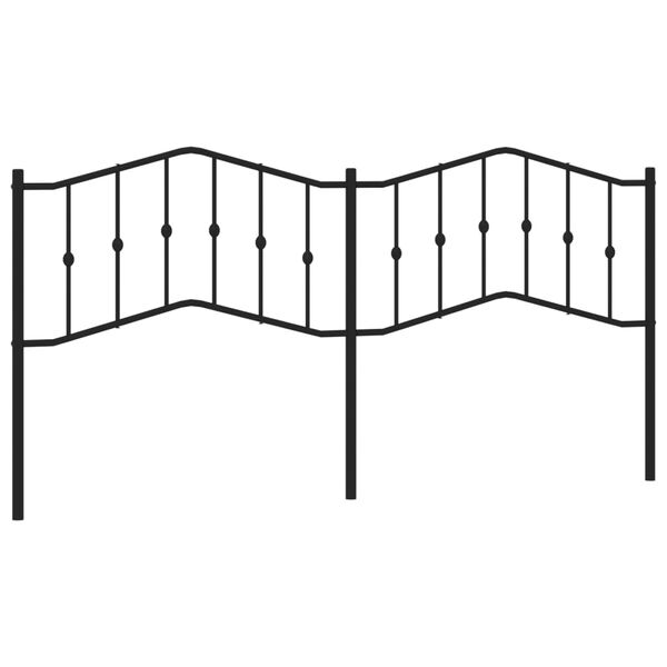 vidaXL T&ecirc;te de lit de remplacement m&eacute;tal noir 200 cm