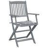 vidaXL Chaises pliables d'extérieur lot de 4 et coussins Bois d'acacia