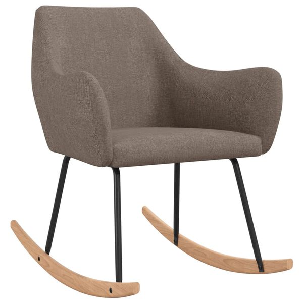 vidaXL Chaise &agrave; bascule Taupe Tissu