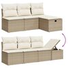 vidaXL Salon de jardin avec coussins 8 pcs beige résine tressée