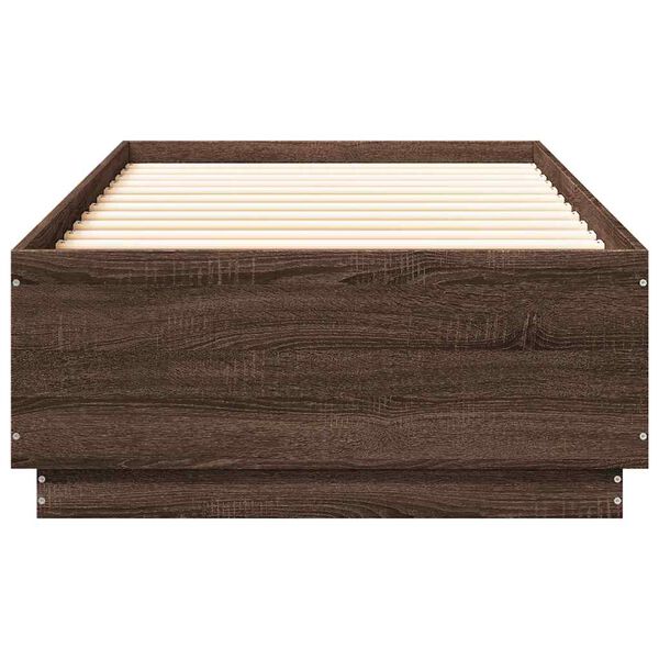 vidaXL Cadre de lit sans matelas ch&ecirc;ne marron 100x200 cm