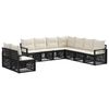 vidaXL Ensemble de canap&eacute; de jardin 9 pcs Noir polyrotin