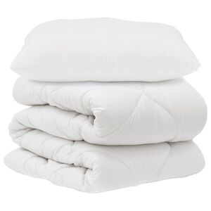 vidaXL Ensemble de Duvet avec oreiller 2 pcs Blanc Microfibre