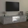vidaXL Meuble TV avec lumi&egrave;res LED gris b&eacute;ton 140x40x36 cm