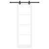 vidaXL Porte coulissante Blanc 78 x 232 cm Bois de pin massif et verre