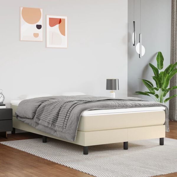 vidaXL Matelas de lit &agrave; ressorts ensach&eacute;s fermet&eacute; moyenne Cr&egrave;me 120x200x20 cm