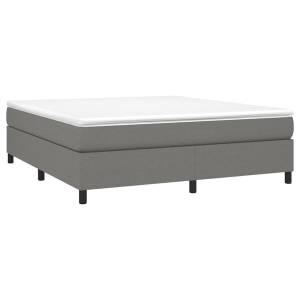 vidaXL Sommier à lattes de lit avec matelas Gris foncé 180x200cm Tissu