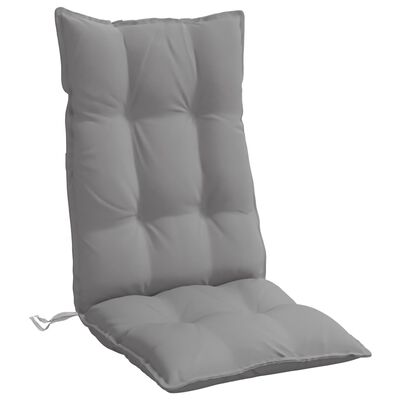 vidaXL Coussins de chaise à dossier haut lot de 2 gris tissu oxford