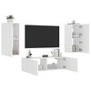 vidaXL Meuble TV muraux 3 pcs avec lumi&egrave;res LED blanc