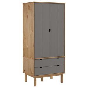 vidaXL Garde-robe OTTA Marron et gris 76,5x53x172 cm Bois massif pin