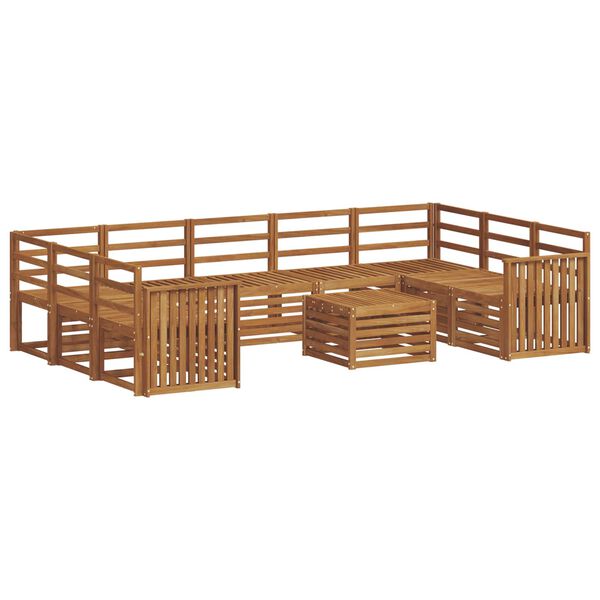 vidaXL Ensembles de canap&eacute;s 10 pcs Naturel Bois d'Acacia Massif