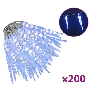 vidaXL Guirlande lumineuse &agrave; gla&ccedil;ons No&euml;l 200 LED bleu acrylique PVC