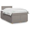 vidaXL Sommier &agrave; lattes de lit avec matelas taupe 120x190 cm tissu