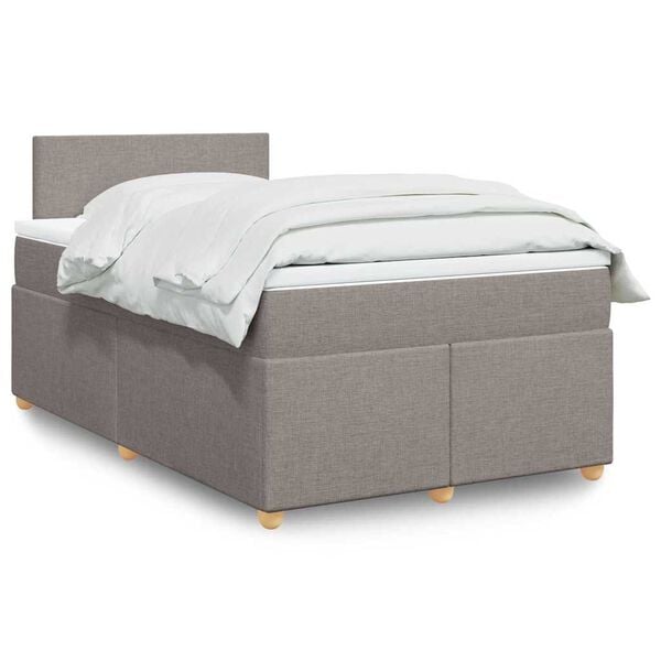 vidaXL Sommier &agrave; lattes de lit avec matelas taupe 120x190 cm tissu