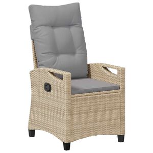 vidaXL Chaise de jardin inclinable Beige et Gris clair polyrotin