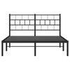 vidaXL Cadre de lit métal sans matelas avec tête de lit noir 120x200cm