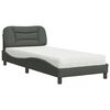 vidaXL Lit avec matelas Hvar gris fonc&eacute; 90x190 cm tissu