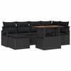 vidaXL Ensemble de canap&eacute; de jardin 7 pcs Noir Poly rotin