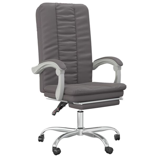 vidaXL Fauteuil inclinable de bureau Gris Similicuir