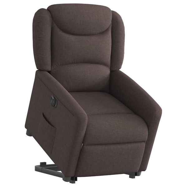 vidaXL Fauteuil inclinable &eacute;lectrique marron fonc&eacute; tissu