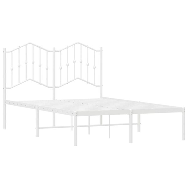 vidaXL Cadre de lit métal sans matelas et tête de lit blanc 120x200 cm