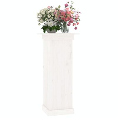 vidaXL Support à fleurs Blanc 40x40x90 cm Bois de pin solide