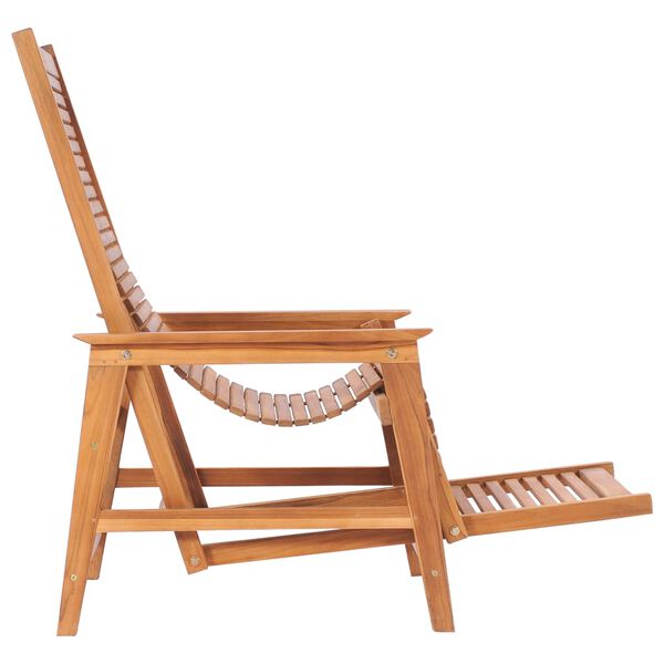 vidaXL Chaise longue de jardin avec repose-pied Bois de teck solide