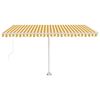 vidaXL Auvent manuel r&eacute;tractable sur pied 450x300 cm Jaune et blanc