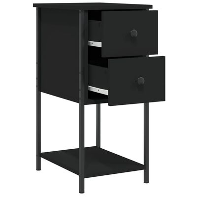 vidaXL Table de chevet noir 32x42x70 cm bois d’ingénierie