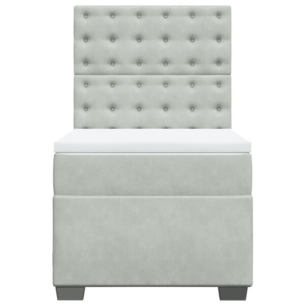 vidaXL Sommier &agrave; lattes de lit et matelas Gris clair 100x200cm Velours