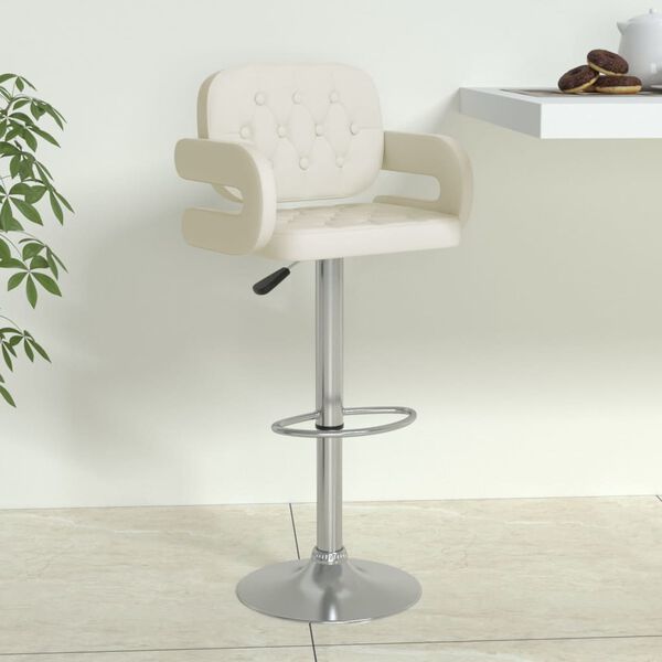 vidaXL Tabouret de bar Cr&egrave;me Similicuir