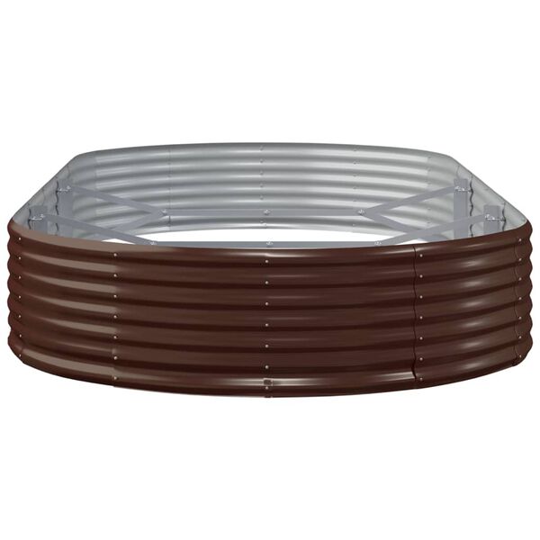vidaXL Lit sur&eacute;lev&eacute; de jardin Acier galvanis&eacute; marron