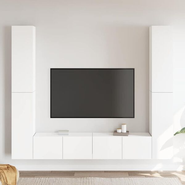 vidaXL Ensemble de meubles TV 6 pcs Blanc Bois d'ingénierie