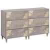 vidaXL Buffet 2 pc 60 x 33 x 75 cm Bois de mangue massif Gris