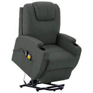 vidaXL Fauteuil de massage Anthracite Similicuir