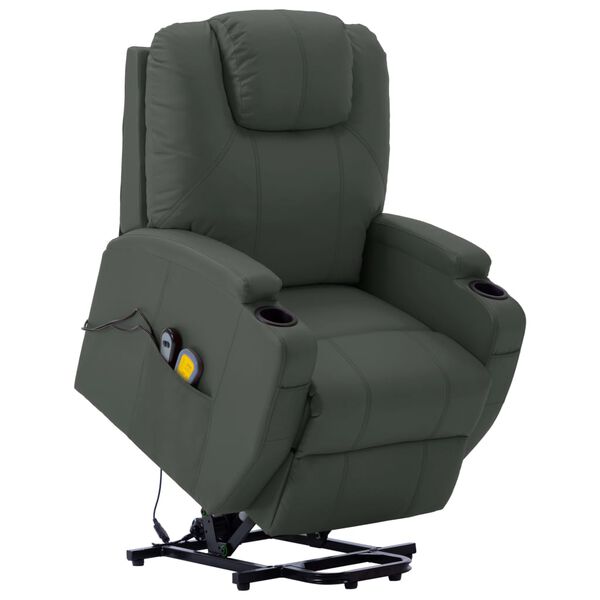 vidaXL Fauteuil de massage Anthracite Similicuir
